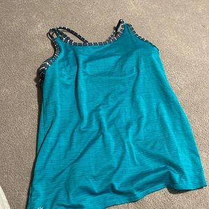 athleta blue tank top athletic wear